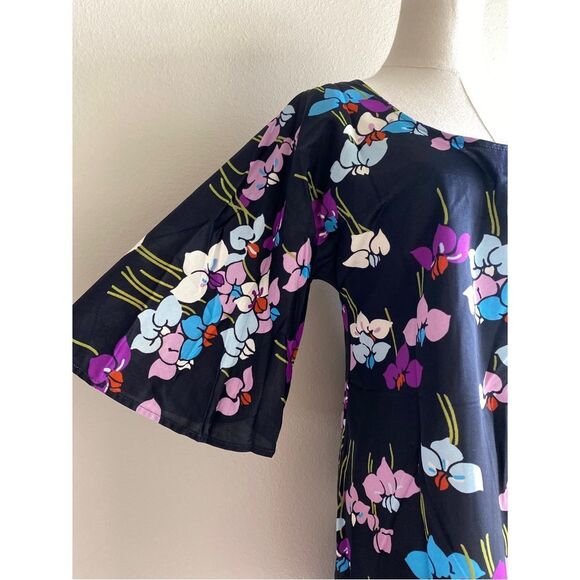 vintage 60s 70s bell sleeve floral‎ mini dress - Picture 5 of 7